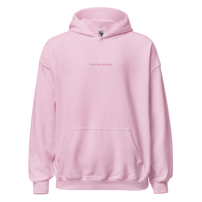 I love you the most Hoodie (Light Pink)